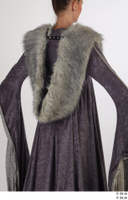  Photos Woman in Historical Dress 27 16th century Grey dress with fur coat Historical Clothing upper body 0006.jpg